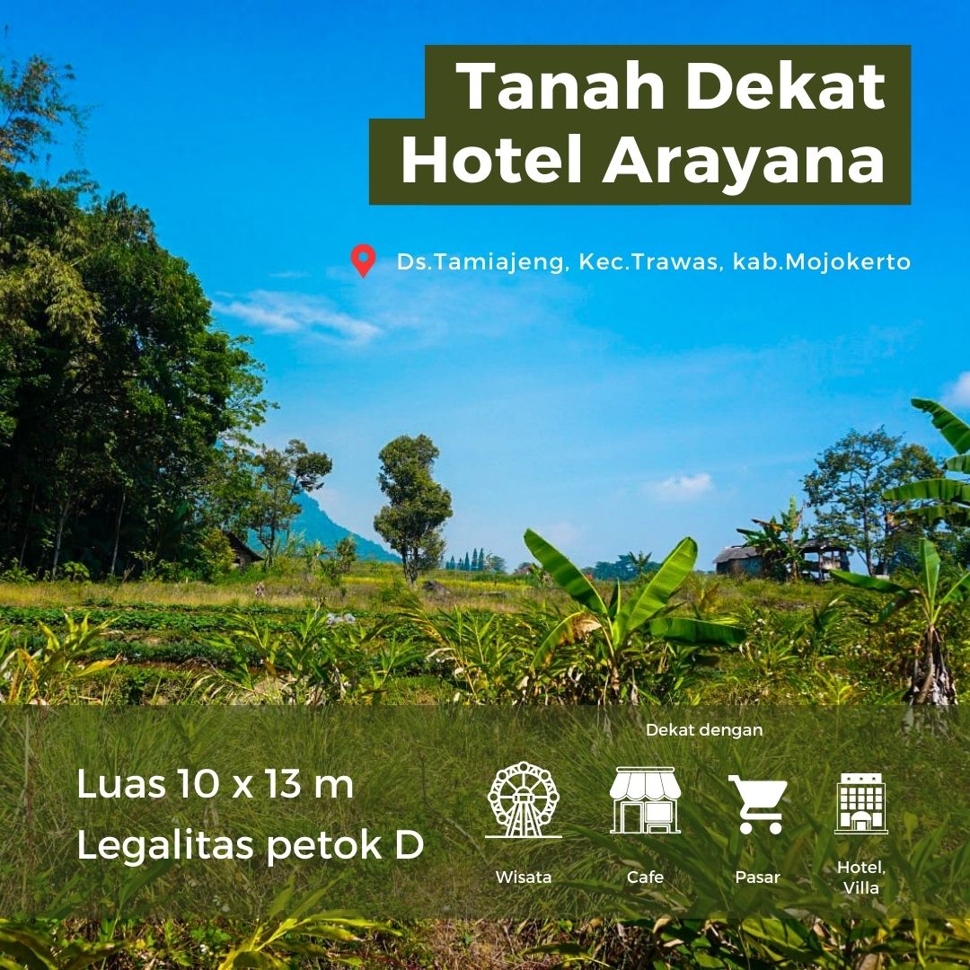 Jual Tanah Pekarangan , Daerah Wisata